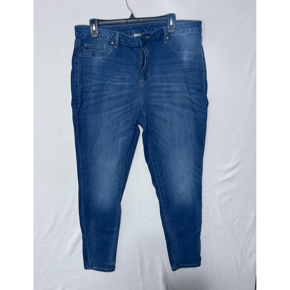 Faded Glory Womens Skinny Jeans Size 18W Medium Wash High Rise Stretch Denim
